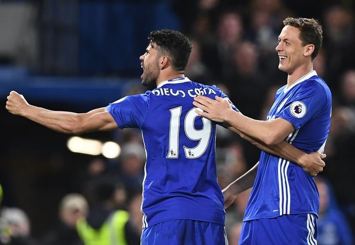 Диего Коста (слева) дважды поразил ворота "Саутгемптона", chelseafc.com