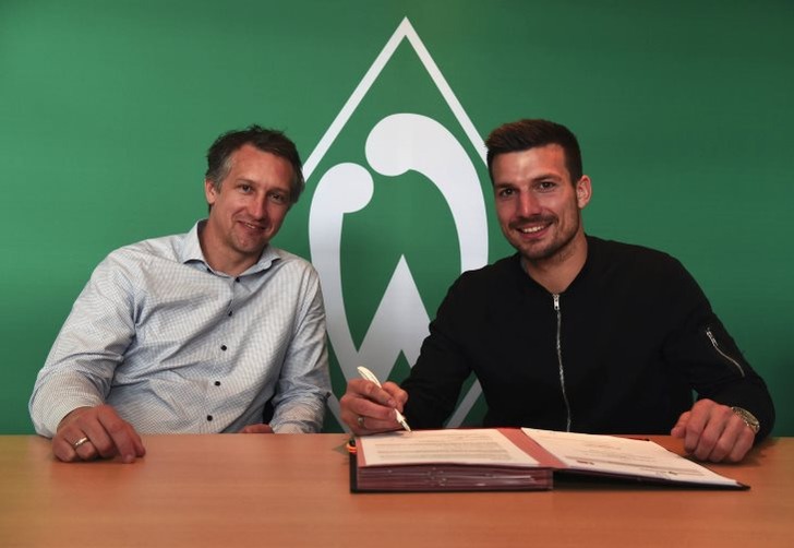 Спортивный директор "Вердера" Франк Бауманн и Жером Гондорф, werder.de
