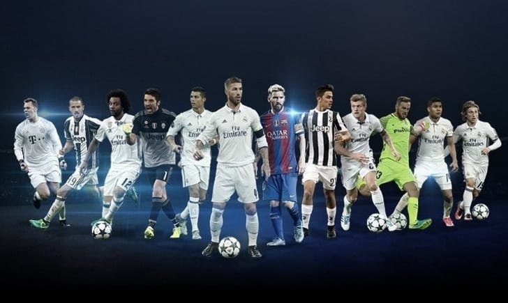 Соискатели наград лучшим игрокам ЛЧ 2016/17, uefa.com