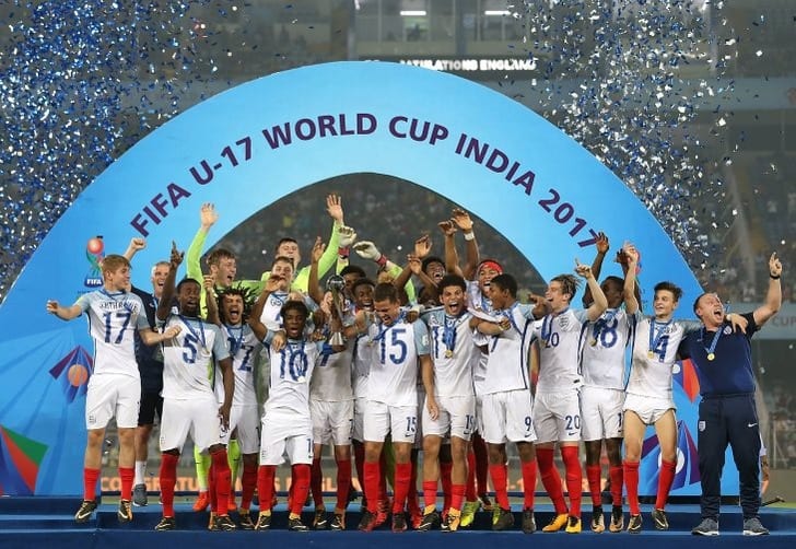 Сборная Англии U-17 празднует победу на ЧМ-2017, fifa.com